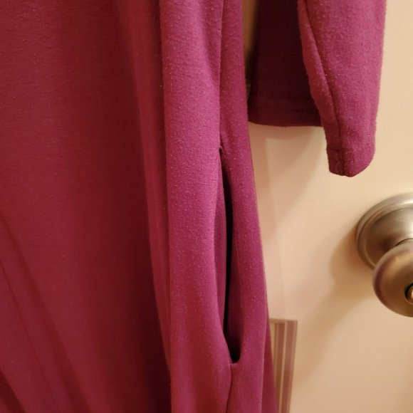 Missky Women's Midi Swing Dress, Purple M, Relaxed Pullover with Pockets - Picture 5 of 6